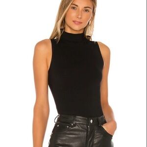 House of Harlow 1960 Black Mock Neck All-Day Contour Bodysuit | Medium